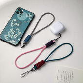 手工编织双色简约手机挂绳短款 手腕绳挂链吊坠挂件精致U盘挂绳