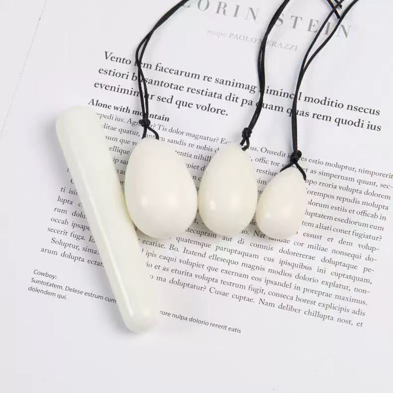 天然白玉石鸡蛋按摩棒套装女性产后修复保健按摩玉石鸡蛋按摩棒