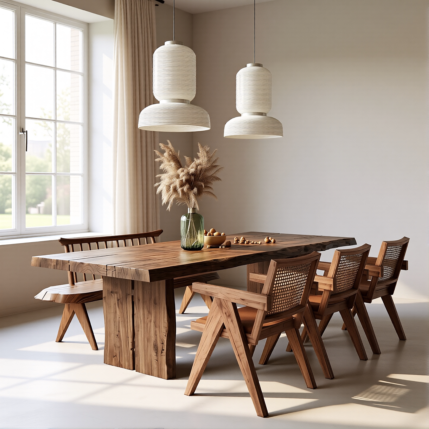 中古侘寂风实木餐桌创意个性长方形书桌办公桌复古艺术民宿长条桌