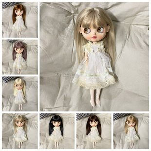 现货可贝贝Blythe小布bjd娃娃假发齐刘海长发基础毛胚假发头套