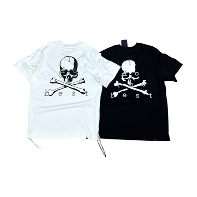 MASTERMIND 暗黑风骷髅头印花短袖T恤男女落肩袖宽松个性潮牌上衣
