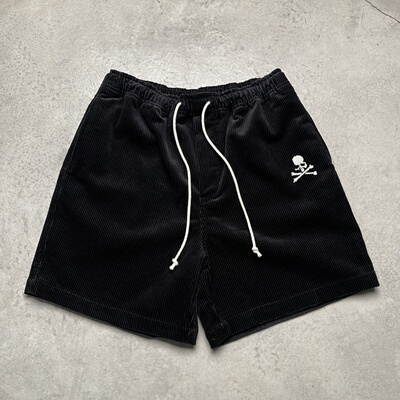 MASTERMIND复古灯芯绒骷髅短裤
