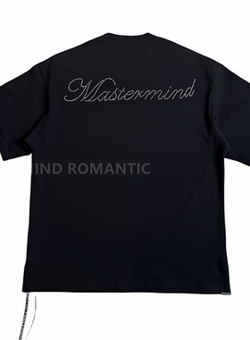 MASTERMIND 潮牌圆领新款后背烫钻字母宽松短袖T恤男女同款打底衫
