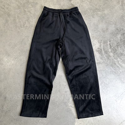 MASTERMIND暗黑风骷髅头烫钻黑色裤子男潮牌高街丝绒宽松休闲长裤