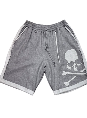 MASTERMIND骷髅刺绣重磅430克重超大廓形宽松暗黑潮流休闲短裤