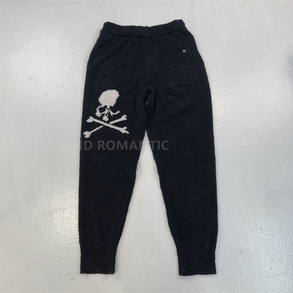 MASTERMIND冬季休闲长卫裤MMJ骷髅头提花毛织休闲束脚裤男女同款