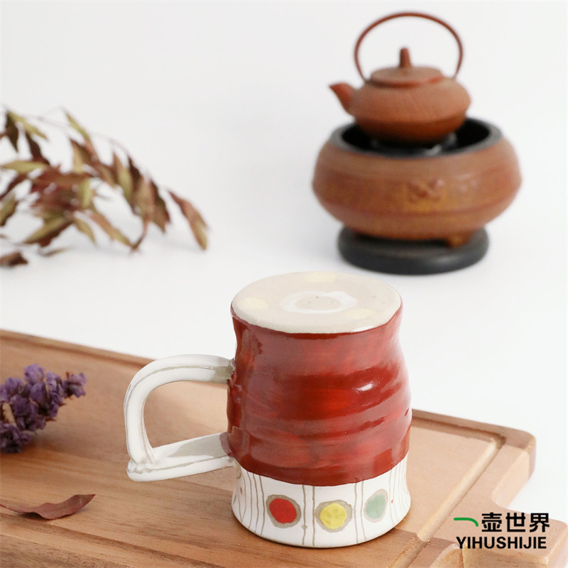 日本常滑烧汤吞 山田家ツ枝#44-2 120ml纯手工日式紫砂陶茶杯杯子