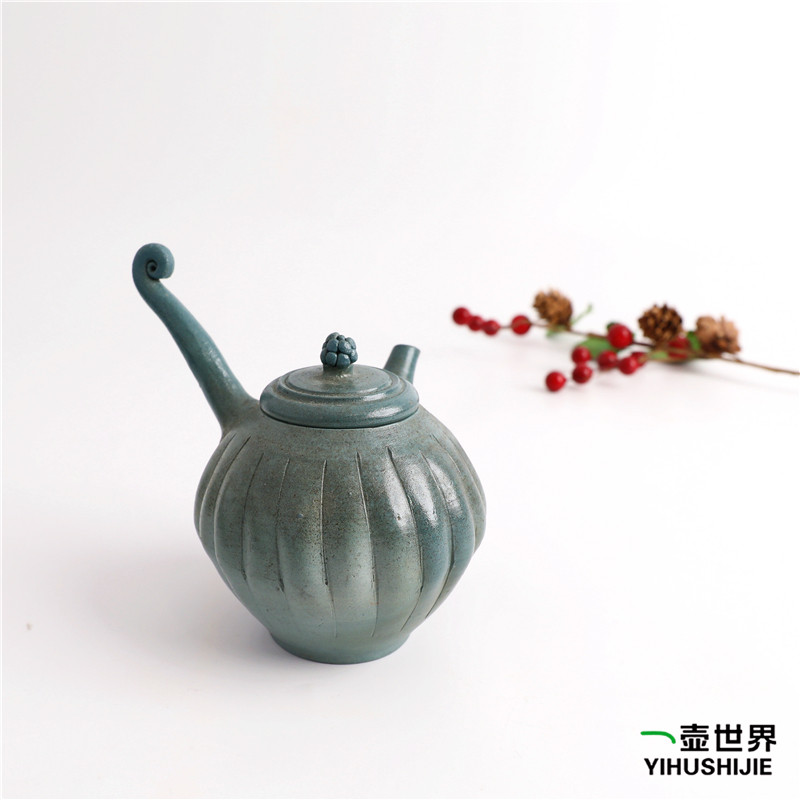 日本常滑烧急须 小西洋平-122 柴烧230ml 纯手工侧把紫砂茶壶现货
