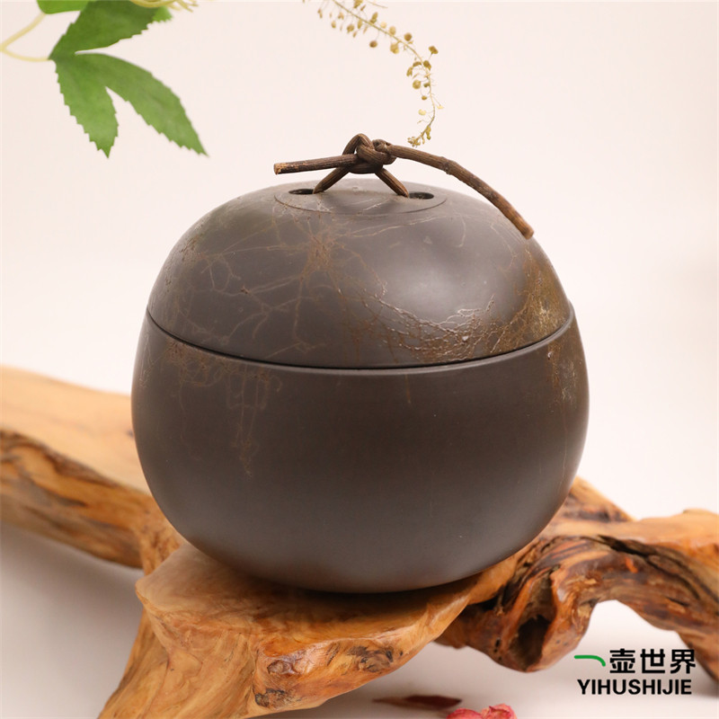 日本常滑烧 白山 绿泥窑变果子钵约10.3cm*13.1cm 纯手工日式陶罐