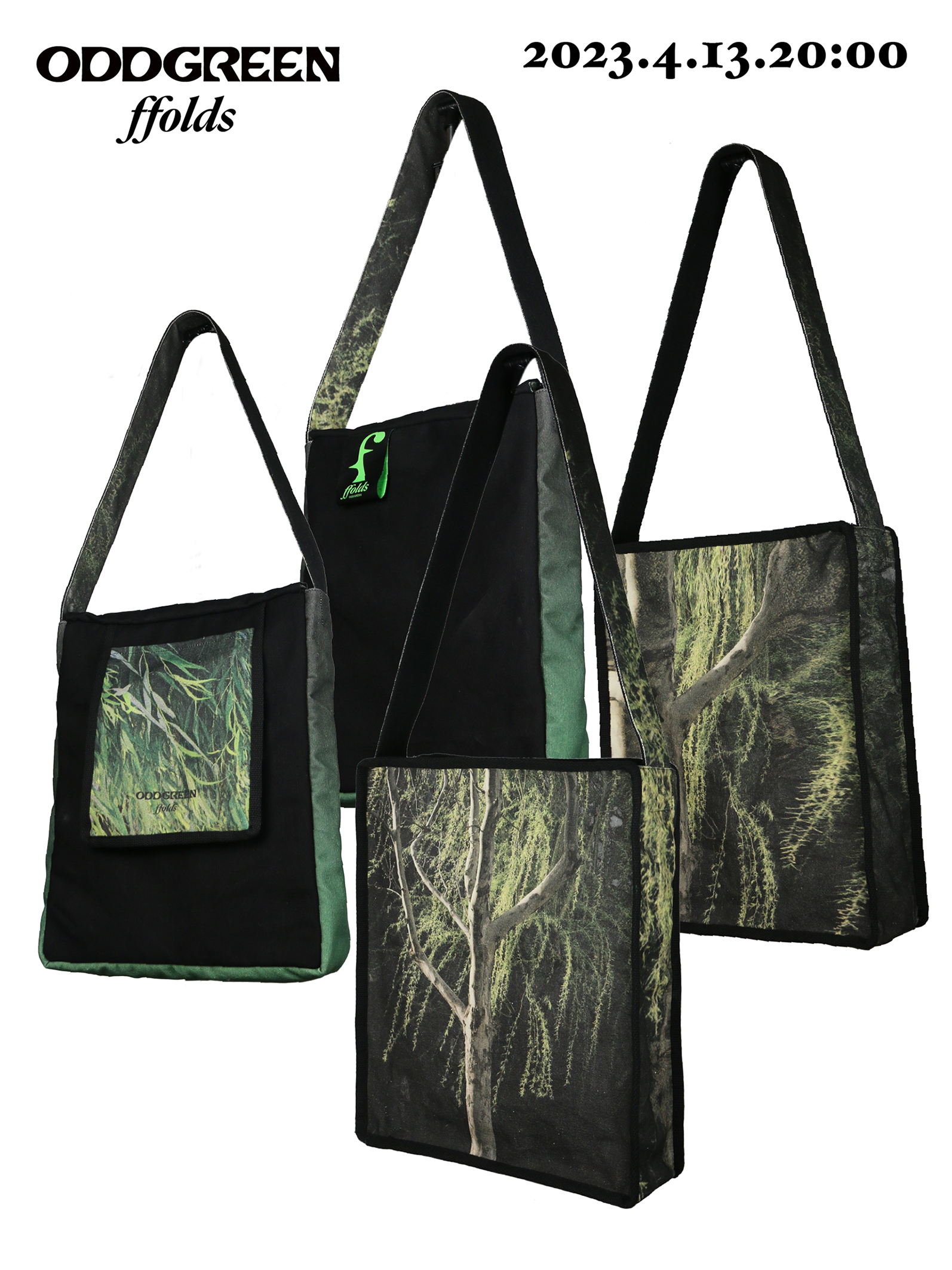 绿场oddgreen|ffolds第五期新柳包黑绿可斜挎可单肩双面