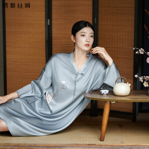 绣娘丝绸新中式睡裙家居服