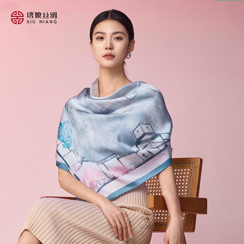 绣娘丝绸真丝方巾丝巾图片