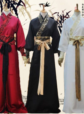 古装男女汉服侠客书生演出服毕业拍照班服古代唐装舞台影视剧服装