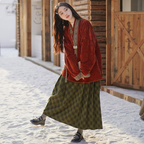 花相知原创对穿交汉服套装