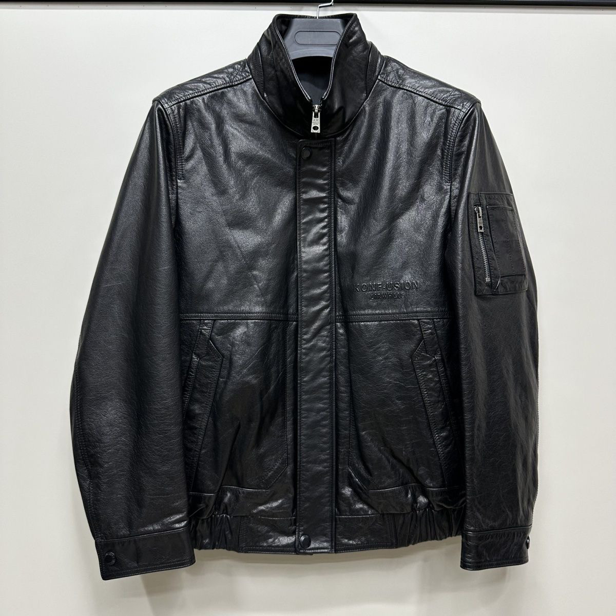 新款海宁真皮皮衣男短款机车皮夹克立翻领时尚头层牛皮修身外套潮