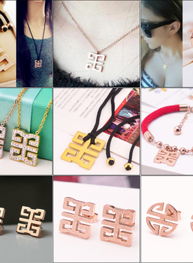 中国风明星款 龙之吻 时尚休闲男女长项链 喜字玫瑰金项链毛衣链