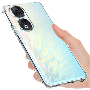 希凯适用荣耀90手机壳透明荣耀90PRO保护套荣耀90GT新款硅胶外壳气囊防摔全包边软男女个性创意简约外壳支架