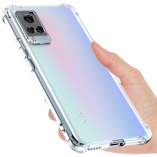 希凯适用vivox60手机壳X60曲屏版气囊防摔全包边软x60pro新款x60t 60tpro硅胶透明X60PRO+保护套男女个性创意