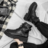 Martens, летние высокие мужские утепленные сапоги в английском стиле, туфли, в британском стиле