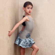 梵蒂恺2025新款夏季拉丁舞练功服女童高级感儿童舞蹈演出服套装
