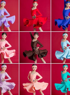 梵蒂恺2025黑池拉丁舞比赛服女童专业新款高端儿童国际标准赛服裙