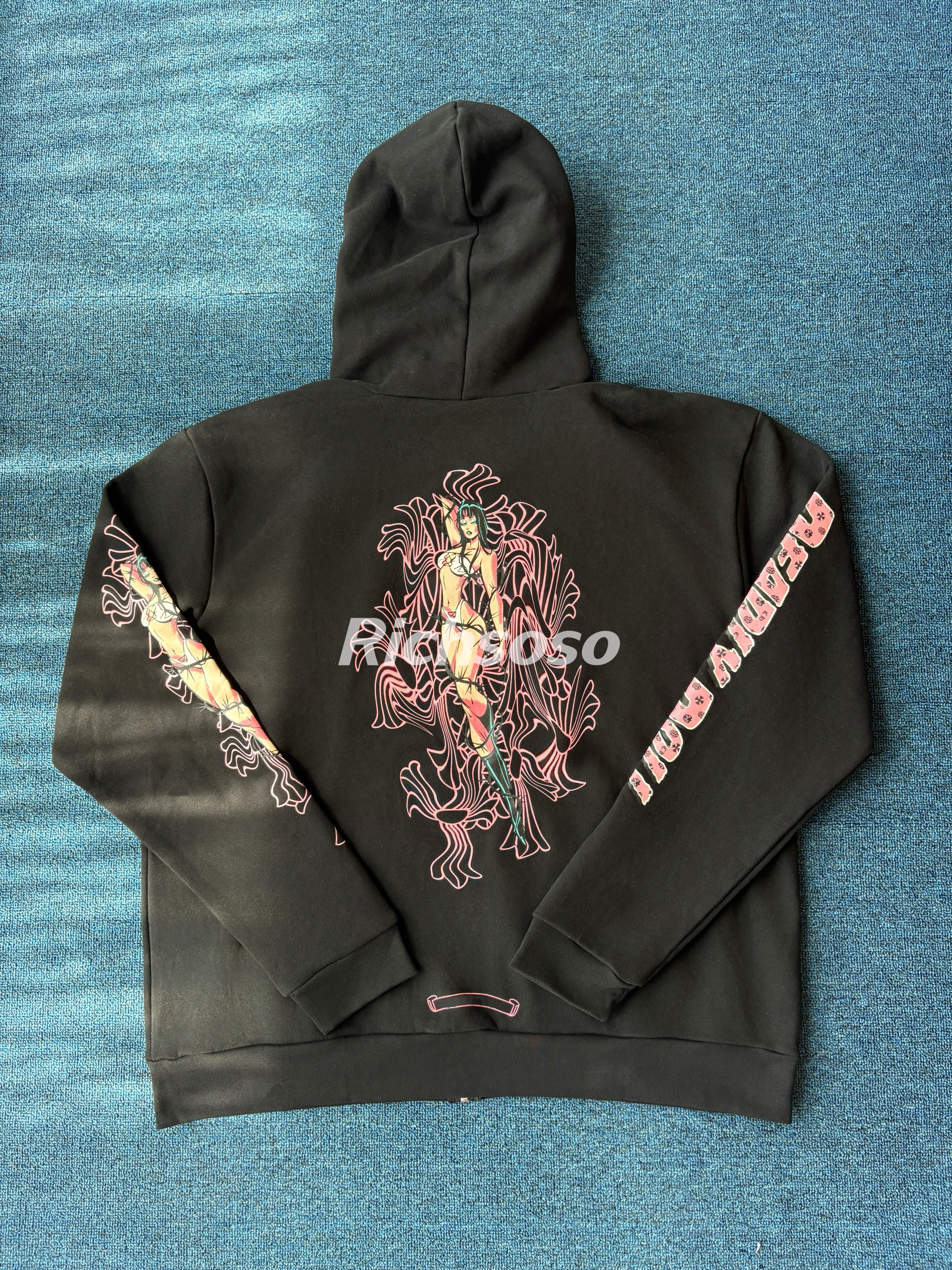 【0色差厚银】Deadly Doll迈阿密限定美少女拉链帽衫外套男女同款