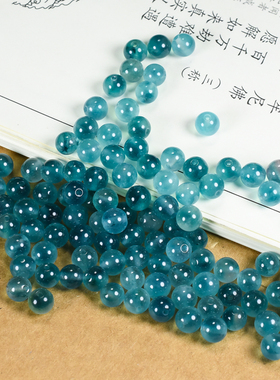 天然散珠天青冻冰蓝色玉髓珠子DIY手工串珠手链饰品隔珠配件材料