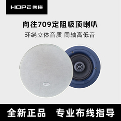 。向往B709吸顶喇叭背景音乐音响音箱扬声器开孔148MM功率10瓦