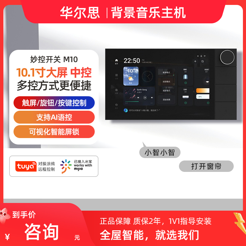 涂鸦智能背景音乐主机华尔思10寸