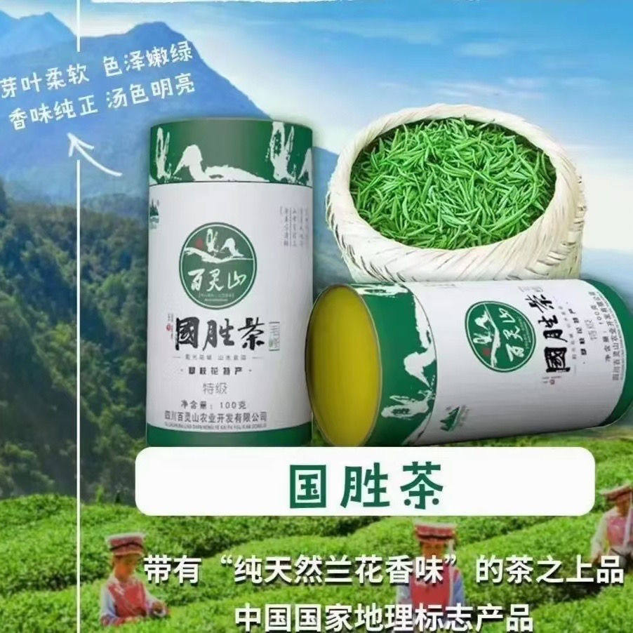 新茶国胜茶特级毛峰兰花香型四川攀枝花特产绿茶100g