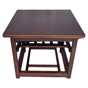 烤火桌 正方形71烤火架 湘周记实木可折叠带烘衣层松木烤火桌方桌