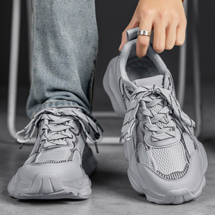 巴黎3xl老爹鞋男秋冬新款厚底内增高10CM7透气轻便网面休闲运动鞋