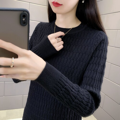 半高圆领软糯打底毛衣女秋冬新款
