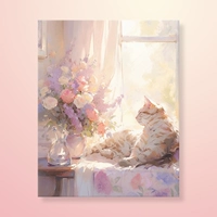 Мяу А перед окном