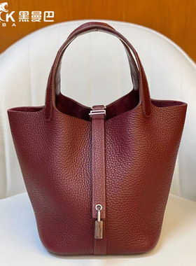 touch金棕色小号菜篮子18CM休闲真皮女士手提包个性TC皮配鳄鱼皮