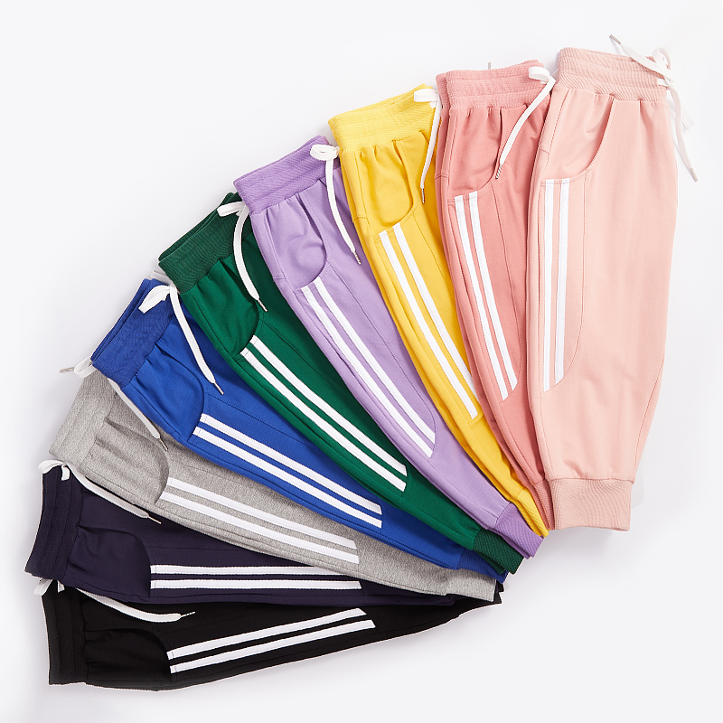 运动裤韩版胖MM休闲宽松大码纯棉