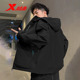 特步外套男双层风衣秋冬新款 冲锋衣防风防水夹克登山服运动上衣男