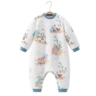 贝肽斯儿童睡衣秋冬款宝宝夹棉恒温加厚男童女童家居服连体衣套装