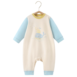 [特价清仓]贝肽斯儿童睡衣秋冬款宝宝纯棉家居服套装男女童连体衣