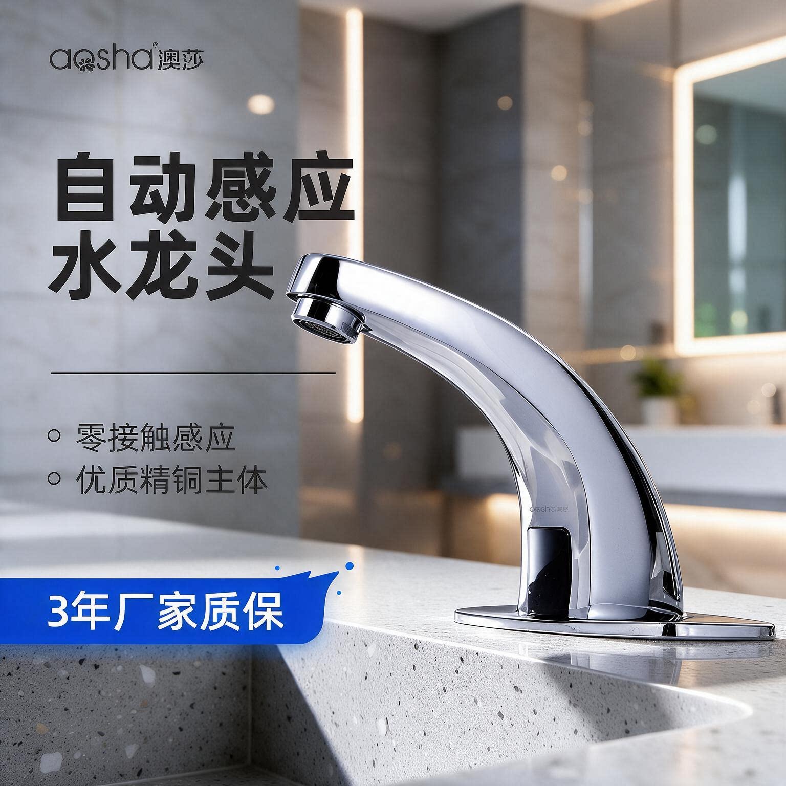 感应水龙头洗脸盆卫生间全自动单冷热水二合一智能红外洗手盆面盆