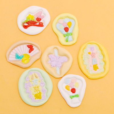 浮雕印章 玫瑰花蝴蝶扇形印章单头 可做蜡标 手账装饰素材异形火漆印章单头