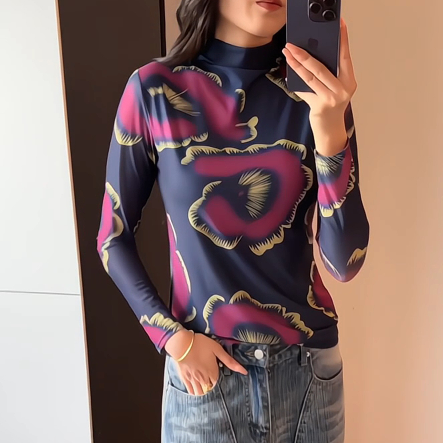 欧洲站打底衫女春秋欧货印花T恤