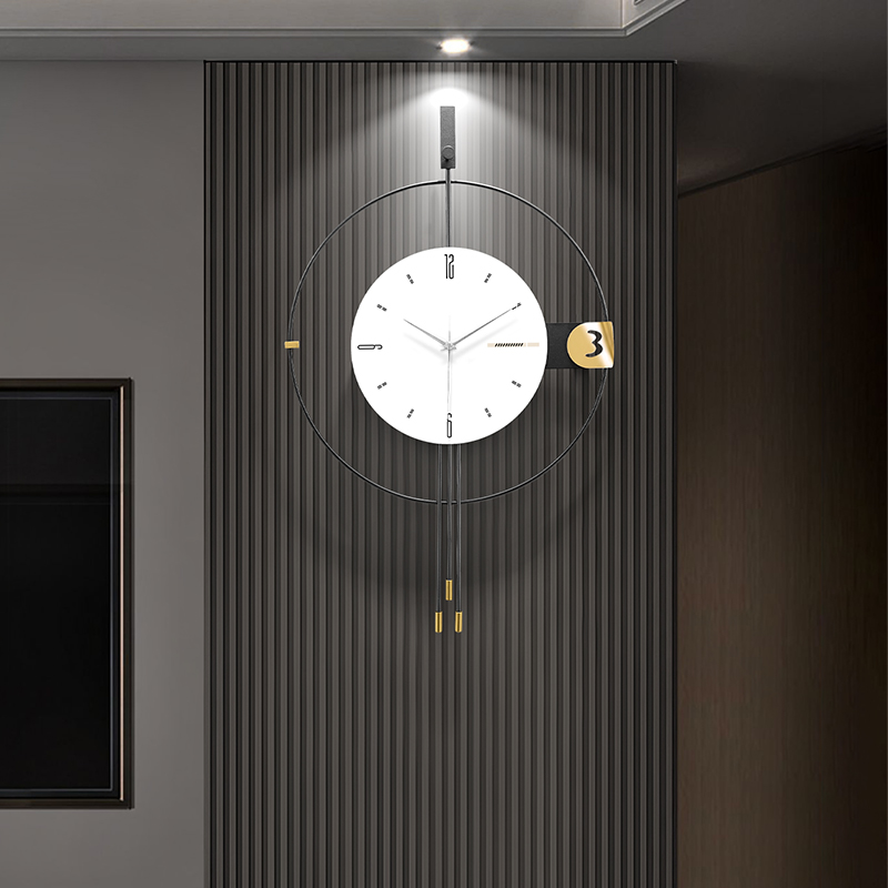 客厅挂钟2025新款电视背景墙装饰
