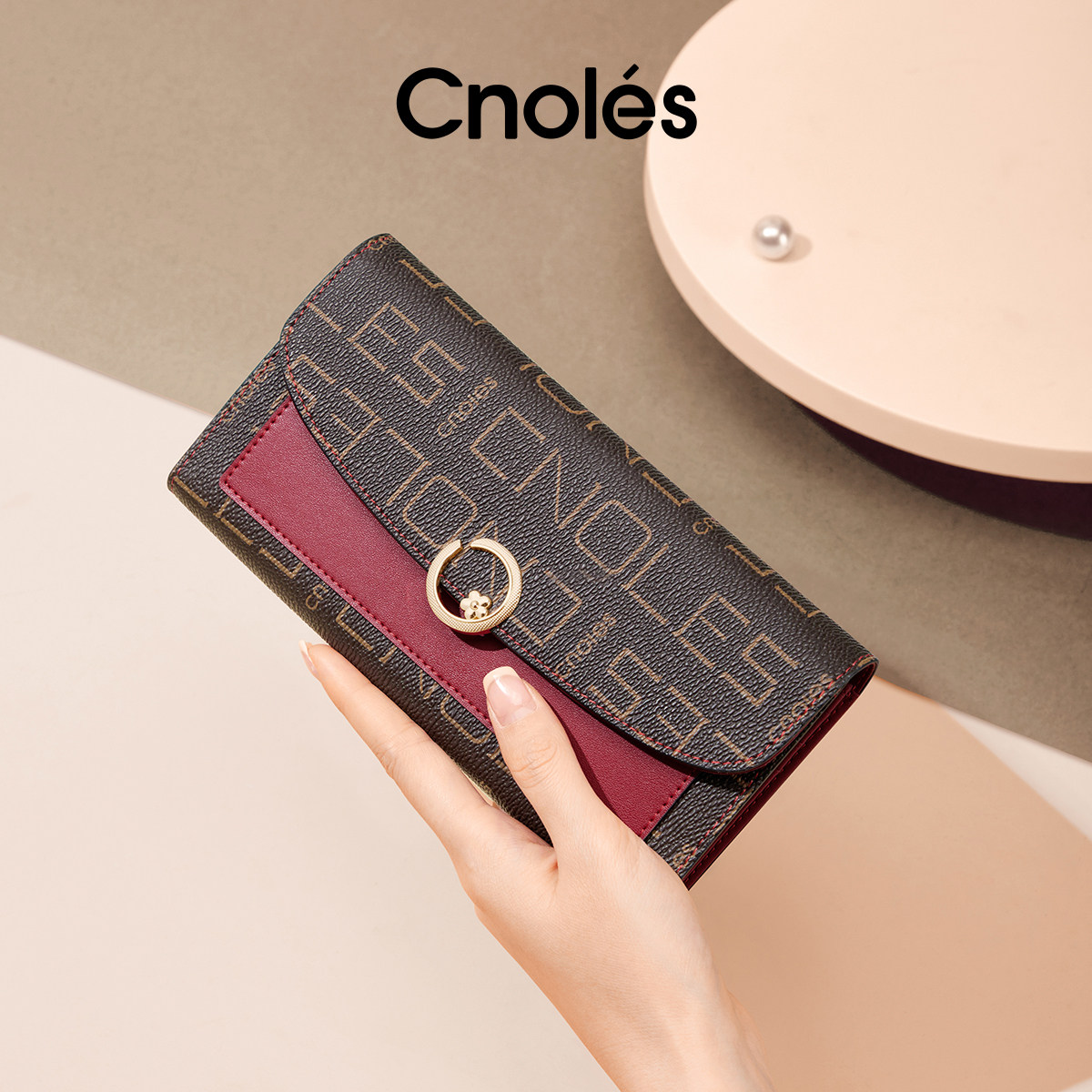 Cnoles蔻一复古老花钱包女长款轻奢新款女士钱夹手拿包零钱包送礼,箱包皮具/热销女包/男包,钱包,淘宝优惠券,粉丝福利购,淘宝优惠卷
