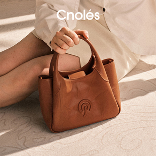通勤手提包高级感斜挎包菜篮子包秋季 Cnoles蔻一松方包包女式 新款