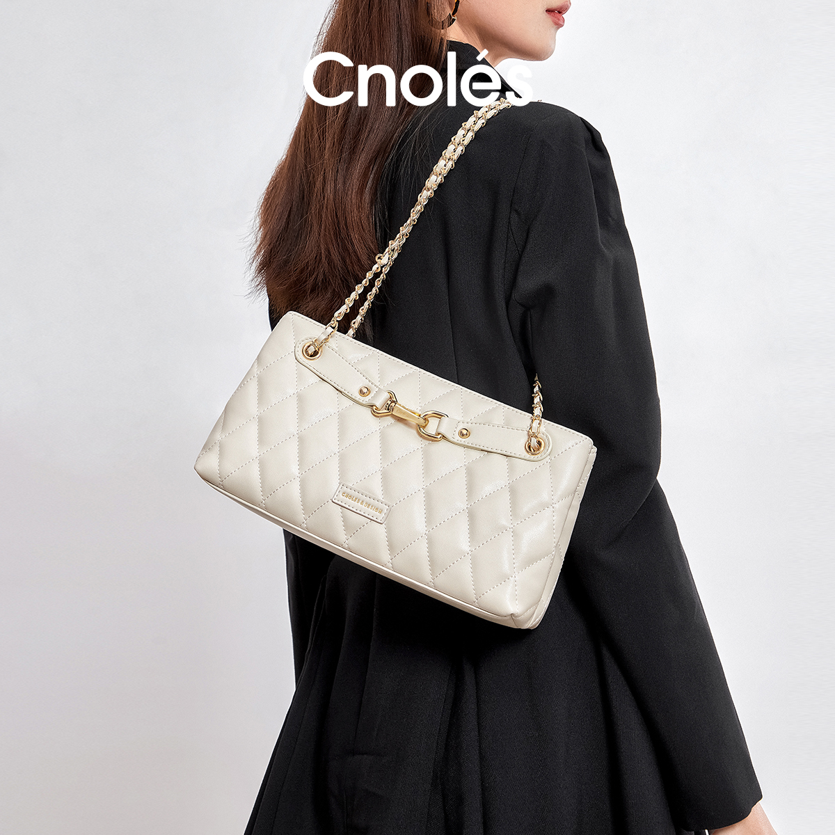 Cnoles蔻一小香风链条包女斜挎高级感百搭单肩腋下包包女2025新款 - 封面