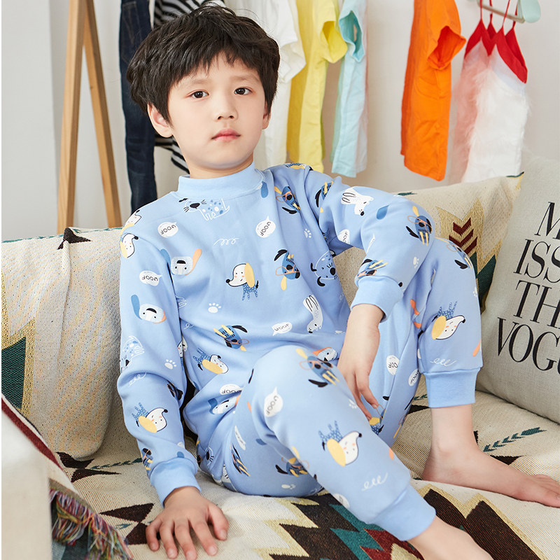 儿童加绒保暖内衣套装男童女童加厚秋衣秋裤大童宝宝家居服衣冬季