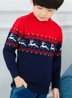 2025童装男童秋装加厚毛衣儿童男孩纯棉针织衫中大童加厚春秋款潮