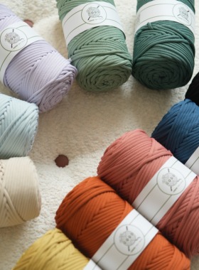 织造物语精选钩编线材4mm圆股纱线手工编织线材300g钩针编织材料