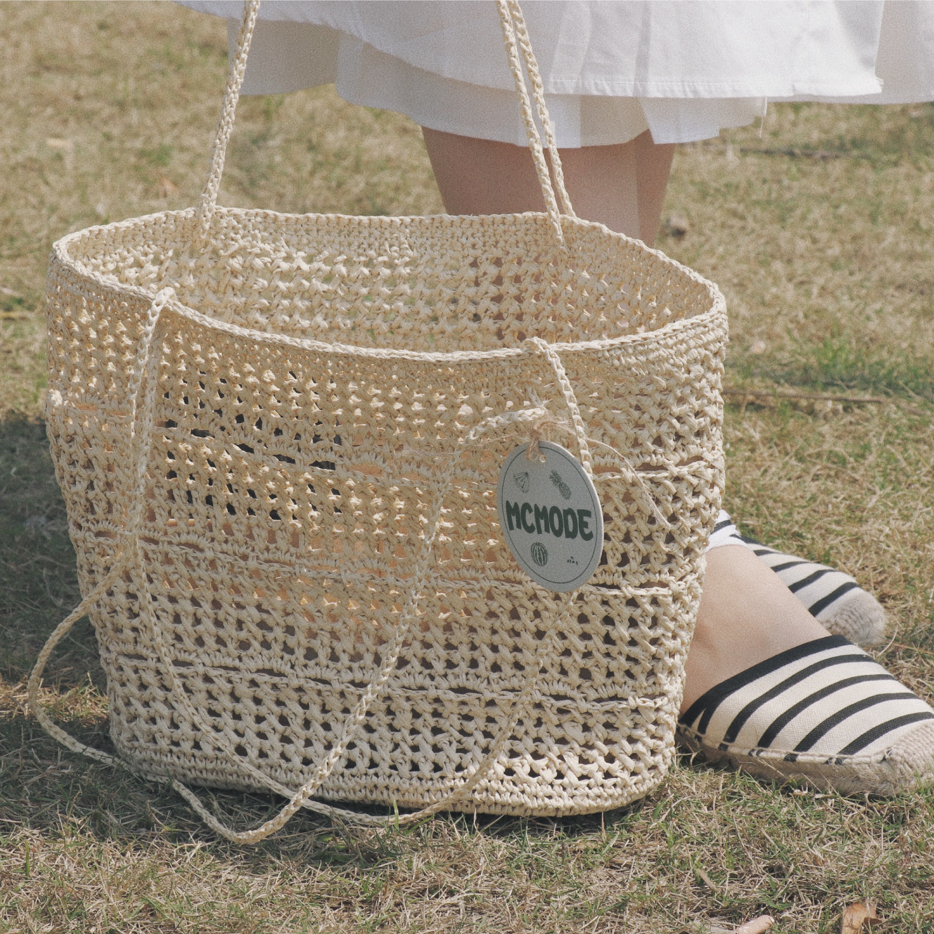 名辰方式原创编织包热带拉菲挎包钩针diy手工材料包百搭单肩包